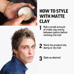 American Crew Men's Hair Matte Clay, Like Hair Gel with Medium/High Hold, 3 Oz (Pack of 1)