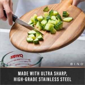 BINO 2-Piece Stainless Steel Paring Knife & Utility Knife with Blade Guards Set - Speckled Black | Sharp Knife Set with Good Grip | Cooking Knives | Peeling & Cutting Fruits & Vegetables | Meal Prep