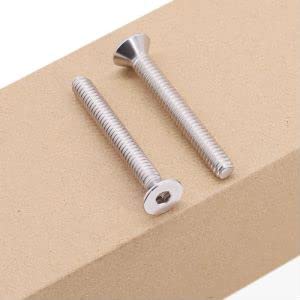 M4-0.7 x 30mm (60 pcs) Flat Socket Cap Screws, 304 Stainless Steel 18/8, Full Thread, Countersunk Head, Connections Bolts, DIN7991