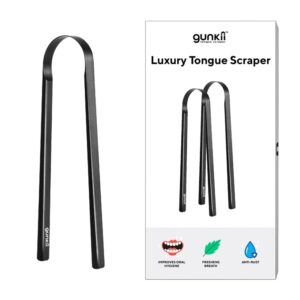 Tongue Scraper, Tongue Cleaner for Adults and Kids, Fights Bad Breath, Metal Tongue Scraper, Great for Oral Care, Oral Hygiene, Ayurveda Tongue Scraper, Hygiene Luxury Black Tongue Scraper. (2 Pack)