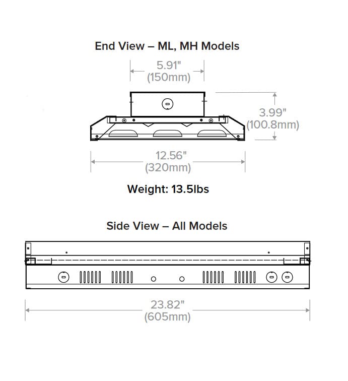 Hubbell Columbia Lighting CHB2-50ML-FA-EDU LED Linear High Bay CHB2, 17000 Lumens, 24 inches, 5000K, Dimmable, Frosted Acrylic Lens