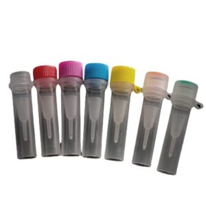 D005-0.5ml colour screw cap for vertical sample freeze tube with ten colour insert cap, chain cap or without chain cap (100 Natural Color chain-less)