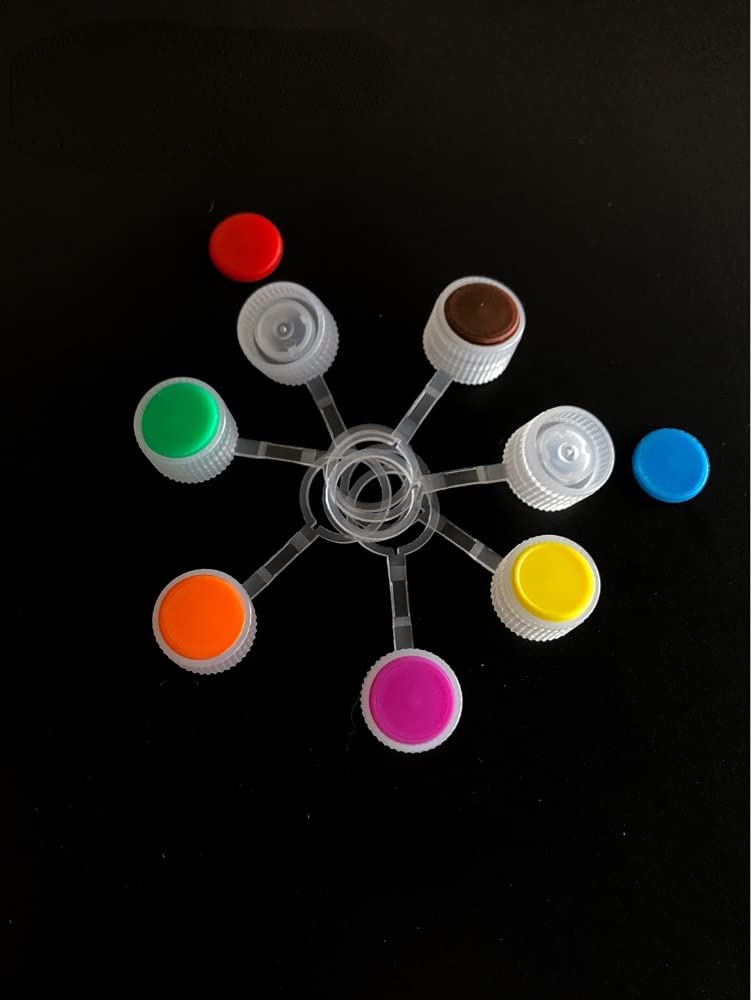 D005-0.5ml colour screw cap for vertical sample freeze tube with ten colour insert cap, chain cap or without chain cap (100 Natural Color chain-less)