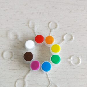 D005-0.5ml colour screw cap for vertical sample freeze tube with ten colour insert cap, chain cap or without chain cap (100 Natural Color chain-less)