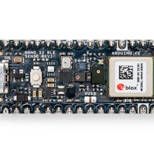 Arduino Nano 33 BLE Sense Rev2 with Headers [ABX00070] – AI Microcontroller with Sensors, Bluetooth, for Wearables, Gesture & Voice Recognition