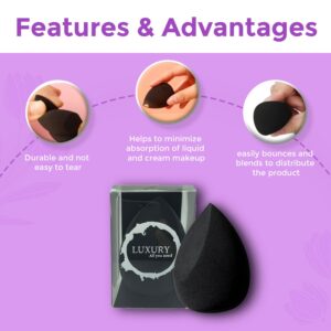 Luxury All You Need Makeup Sponge for Foundation, Makeup Sponge for Face, Beauty Blender Sponge, Makeup Puff, Flawless for Liquid, Cream, Concealer (Single)