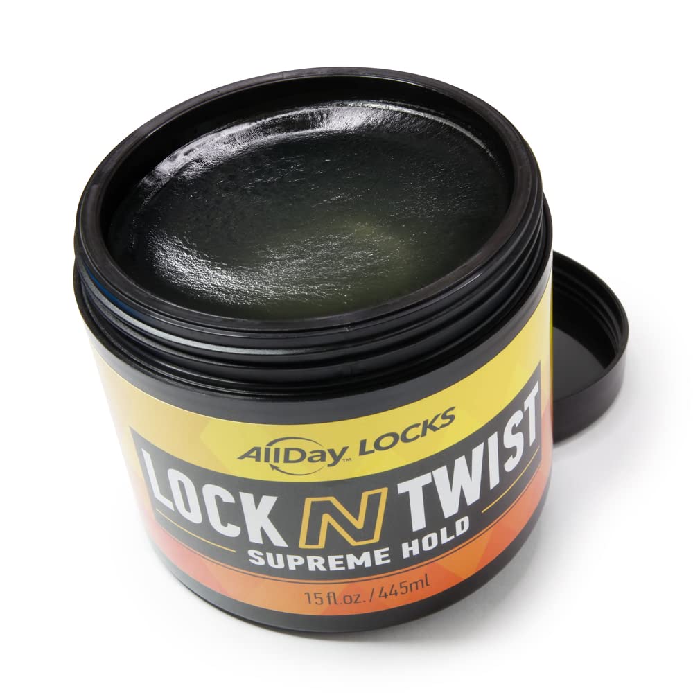 AllDay Locks Locking Gel | Retwists Locks, Supreme Hold | Smooths & Tames Frizz, Flake-Free, Soft Finish | 15 Oz