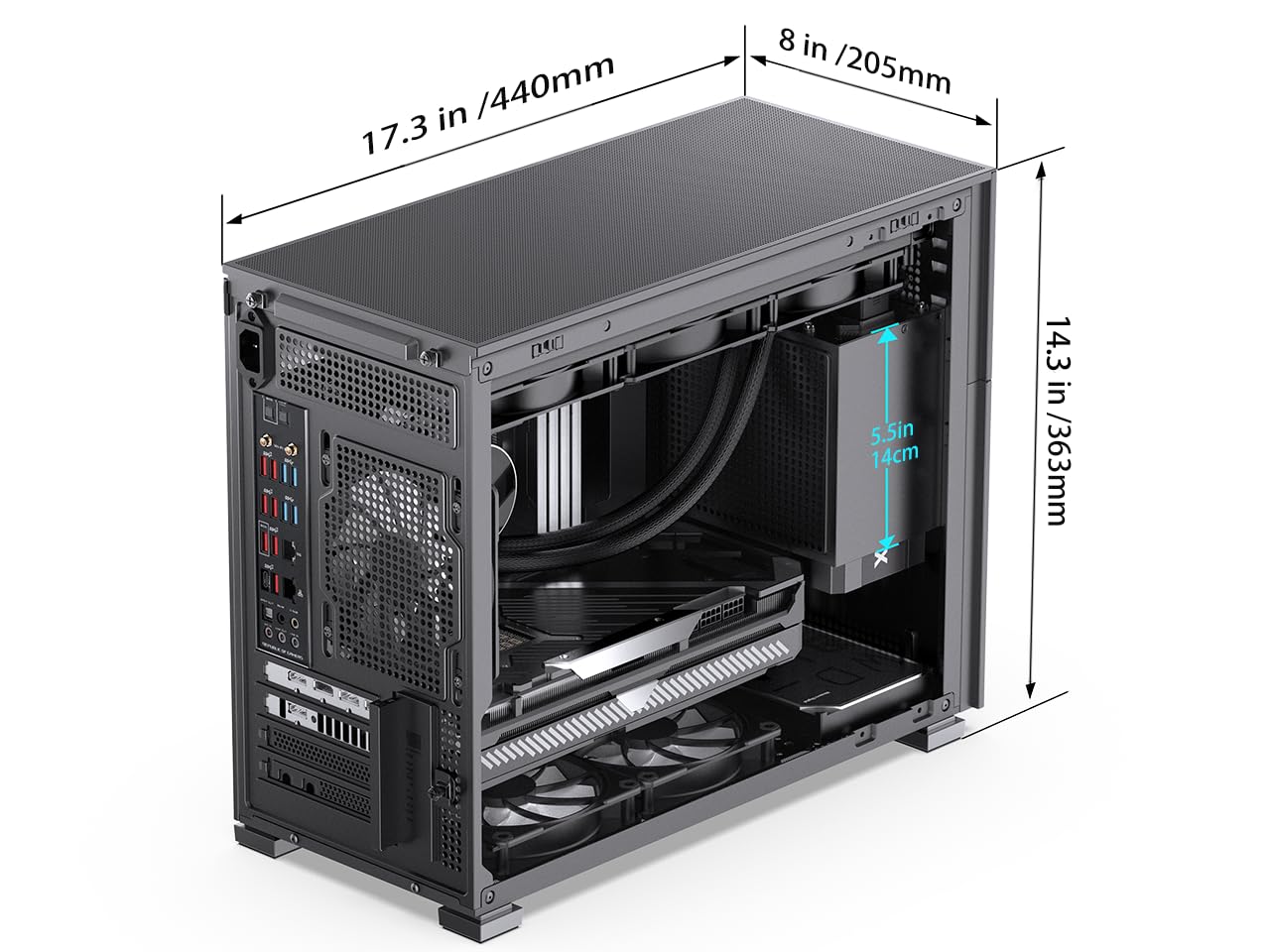 JONSBO D31 MESH SC Black Micro ATX PC Case with Screen, M-ATX/ITX Motherboard/Support RTX 4090(335-400mm) GPU 360/280AIO,Power ATX/SFX: 100mm-220mm Multiple Tool-Free Design Computer case