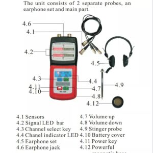 HFCCYBGS Mechanic's Stethoscope MS-120 Fault Stethoscope Uses in Ship Automobile Chemical Manufacture Metallurgy Machine