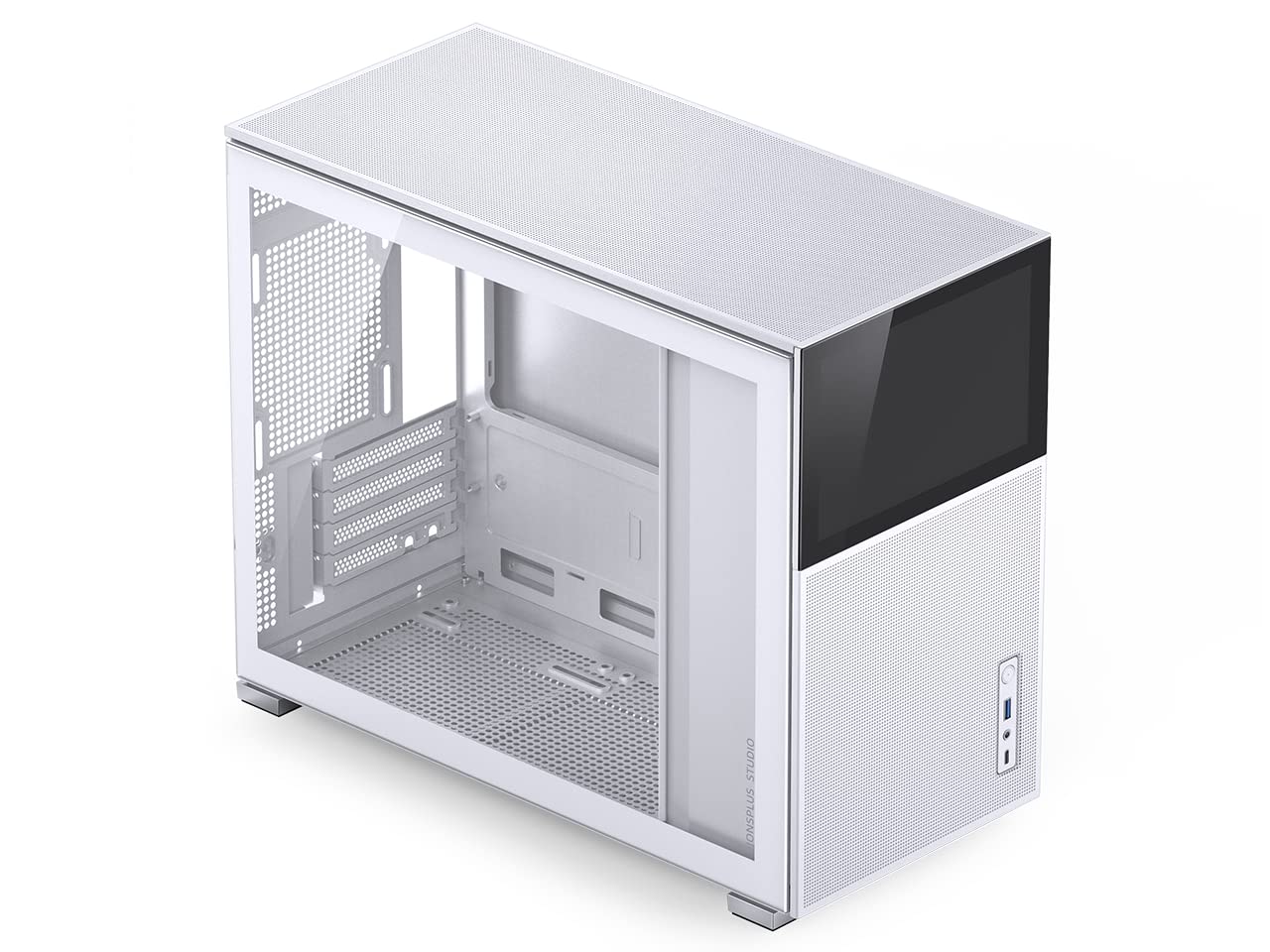 JONSBO D31 MESH SC White Micro Computer Case with Screen, M-ATX/ITX Mainboard/Support RTX 4090(335-400mm) GPU 360/280AIO,Power ATX/SFX: 100mm-220mm Multiple Tool-Free Design pc case