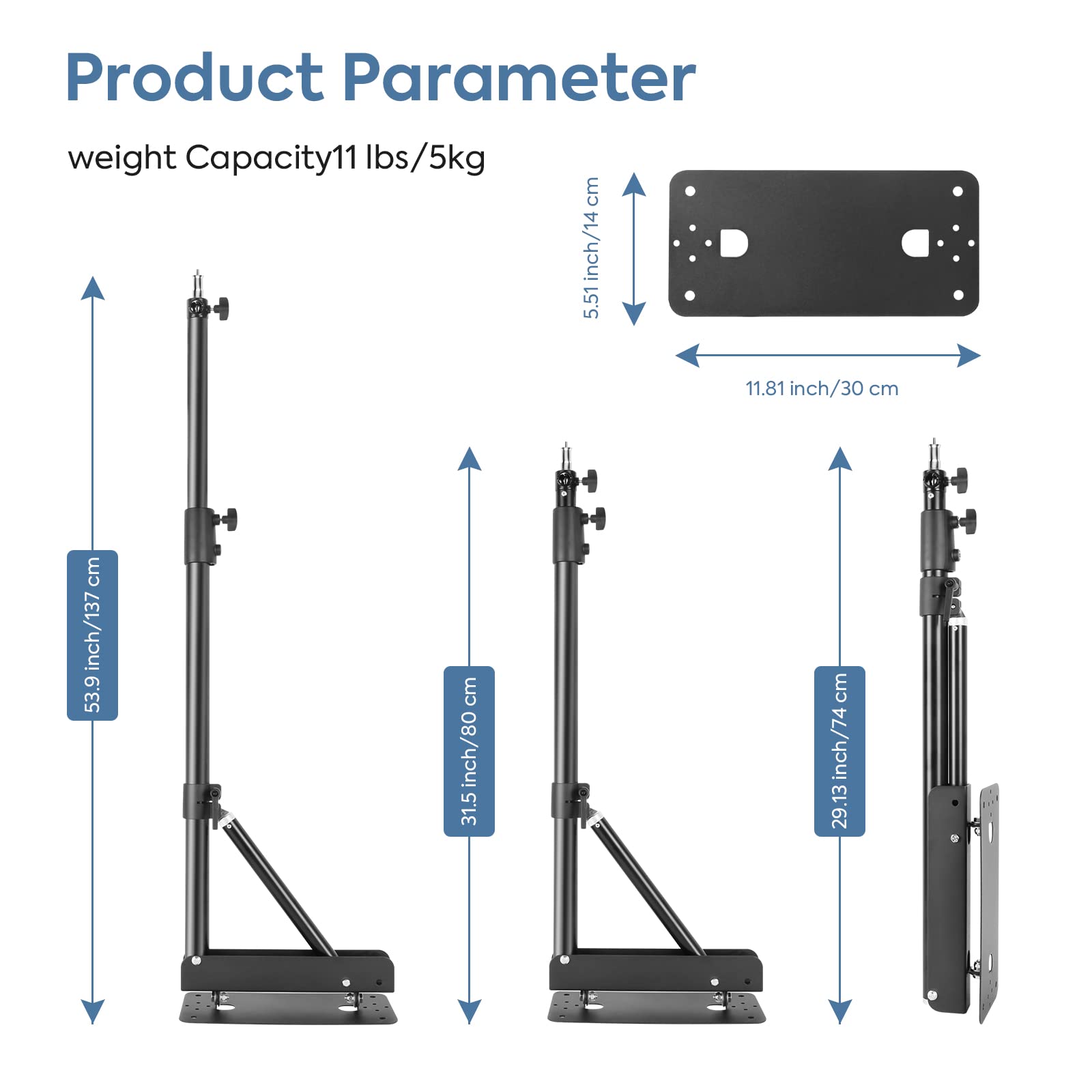 Wall Mount Triangle Boom Arm, 51inches/130cm, 180º Flexible Rotation, for Photography Strobe Light, Monolight, Softbox, Umbrella, Reflector and Ring Light