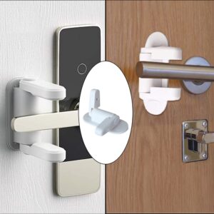 baixikly 4 Pack Child Proof Door Knob Covers Door Lever Lock Door Knob Child Proof Baby Proofing Door Lock,ABS with 3M Adhesive Backing, Cabinet Locks for Babies