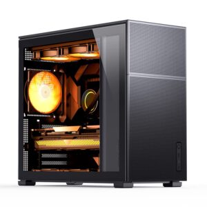 jonsbo d41 mesh black atx computer case, atx/m-atx mainboard/support rtx 4090(335-400mm) gpu 360/280aio,power atx/sfx: 100mm-220mm multiple tool-free design, black