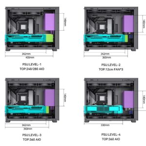 JONSBO D31 MESH Black Micro ATX Computer Case, M-ATX/ITX Mainboard/Support RTX 4090(335-400mm) GPU 360/280AIO,Power ATX/SFX: 100mm-220mm Multiple Tool-Free Design,Black