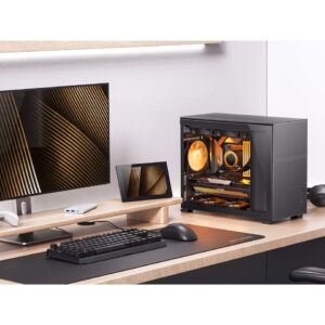 JONSBO D31 MESH Black Micro ATX Computer Case, M-ATX/ITX Mainboard/Support RTX 4090(335-400mm) GPU 360/280AIO,Power ATX/SFX: 100mm-220mm Multiple Tool-Free Design,Black