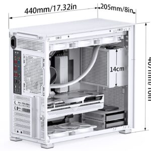 JONSBO D41 MESH SC White ATX Computer Case with Screen,ATX/M-ATX Mainboard/Support RTX 4090(335-400mm) GPU 360/280AIO,Power ATX/SFX: 100mm-220mm Multiple Tool-Free Design,White