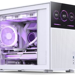 JONSBO D31 MESH SC White Micro Computer Case with Screen, M-ATX/ITX Mainboard/Support RTX 4090(335-400mm) GPU 360/280AIO,Power ATX/SFX: 100mm-220mm Multiple Tool-Free Design pc case