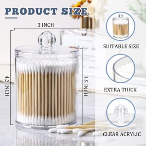 Bamboo Cotton Swabs -700 COUNT - with 1 Clear Storage Holder for Qtips - Biodegradable Eco-Friendly Natural Cotton Buds for Ears, Hygiene, Beauty Care - Round Tips & Thick Cotton & Sturdy Bamboo Stick