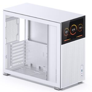 JONSBO D41 MESH SC White ATX Computer Case with Screen,ATX/M-ATX Mainboard/Support RTX 4090(335-400mm) GPU 360/280AIO,Power ATX/SFX: 100mm-220mm Multiple Tool-Free Design,White