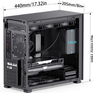 JONSBO D41 MESH SC Black ATX Computer Case with Screen, ATX Motherboard PC Case Mid Tower/Support RTX 4090(335-400mm) GPU 360/280AIO,Power ATX/SFX: 100mm-220mm Multiple Tool-Free Design,Black