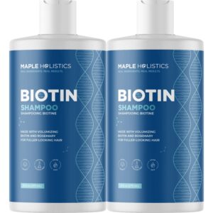 volumizing biotin shampoo for thinning hair - thin hair shampoo with rosemary argan and essential oils for hair care - vegan sulfate free shampoo for damaged dry hair paraben and cruelty free 2 pack