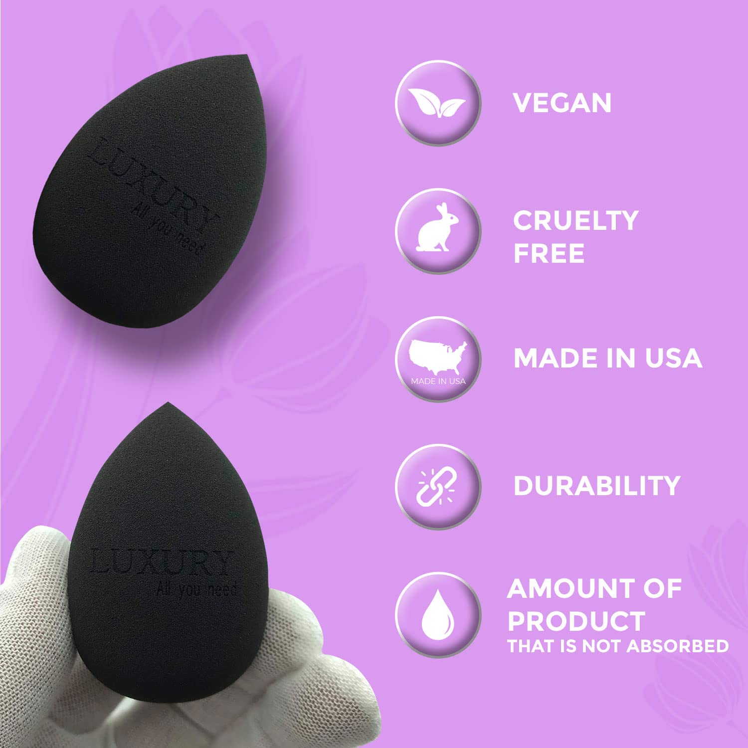 Luxury All You Need Makeup Sponge for Foundation, Makeup Sponge for Face, Beauty Blender Sponge, Makeup Puff, Flawless for Liquid, Cream, Concealer (Single)