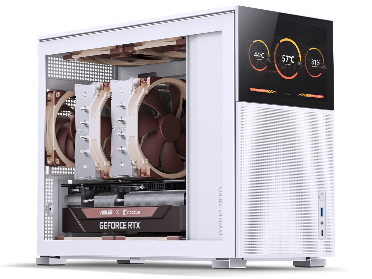 JONSBO D31 MESH SC White Micro Computer Case with Screen, M-ATX/ITX Mainboard/Support RTX 4090(335-400mm) GPU 360/280AIO,Power ATX/SFX: 100mm-220mm Multiple Tool-Free Design pc case