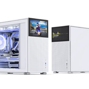 JONSBO D41 MESH SC White ATX Computer Case with Screen,ATX/M-ATX Mainboard/Support RTX 4090(335-400mm) GPU 360/280AIO,Power ATX/SFX: 100mm-220mm Multiple Tool-Free Design,White