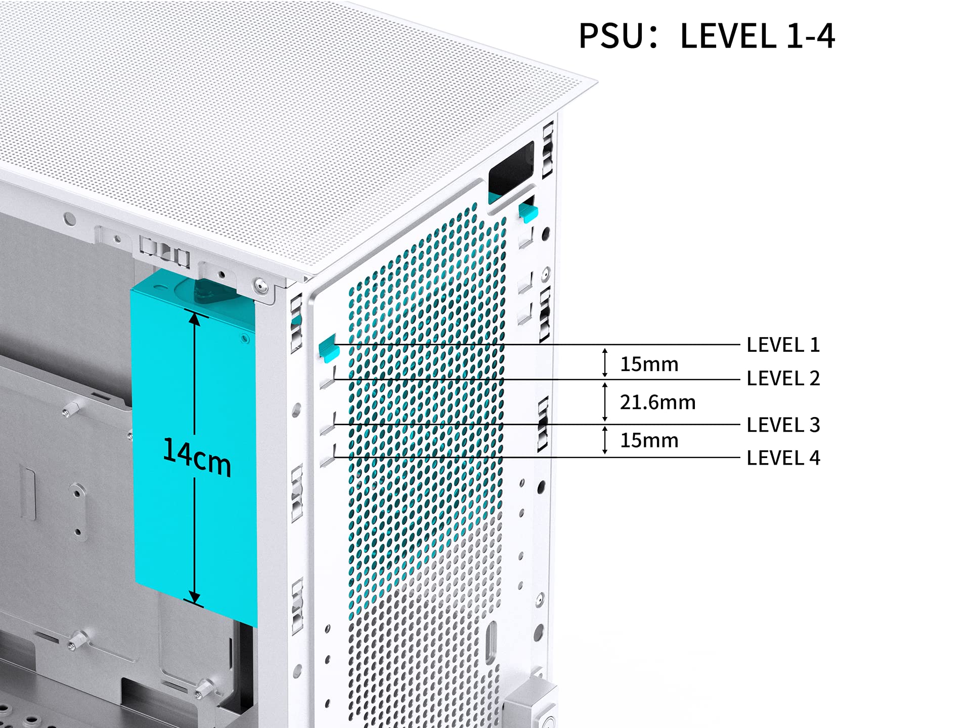 JONSBO D41 MESH SC White ATX Computer Case with Screen,ATX/M-ATX Mainboard/Support RTX 4090(335-400mm) GPU 360/280AIO,Power ATX/SFX: 100mm-220mm Multiple Tool-Free Design,White