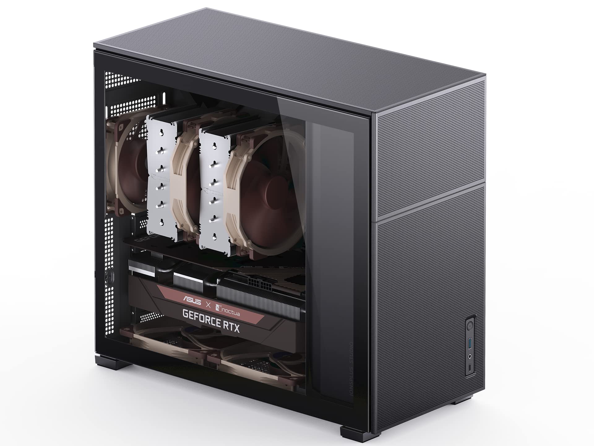 JONSBO D41 MESH Black ATX Computer Case, ATX/M-ATX Mainboard/Support RTX 4090(335-400mm) GPU 360/280AIO,Power ATX/SFX: 100mm-220mm Multiple Tool-Free Design, Black