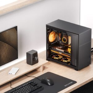 JONSBO D41 MESH Black ATX Computer Case, ATX/M-ATX Mainboard/Support RTX 4090(335-400mm) GPU 360/280AIO,Power ATX/SFX: 100mm-220mm Multiple Tool-Free Design, Black