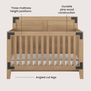 Child Craft Lucas Crib and Dresser Nursery Set, 2-Piece, Includes 4-in-1 Convertible Crib and 3-Drawer Dresser, Grows with Your Baby (Nutmeg)