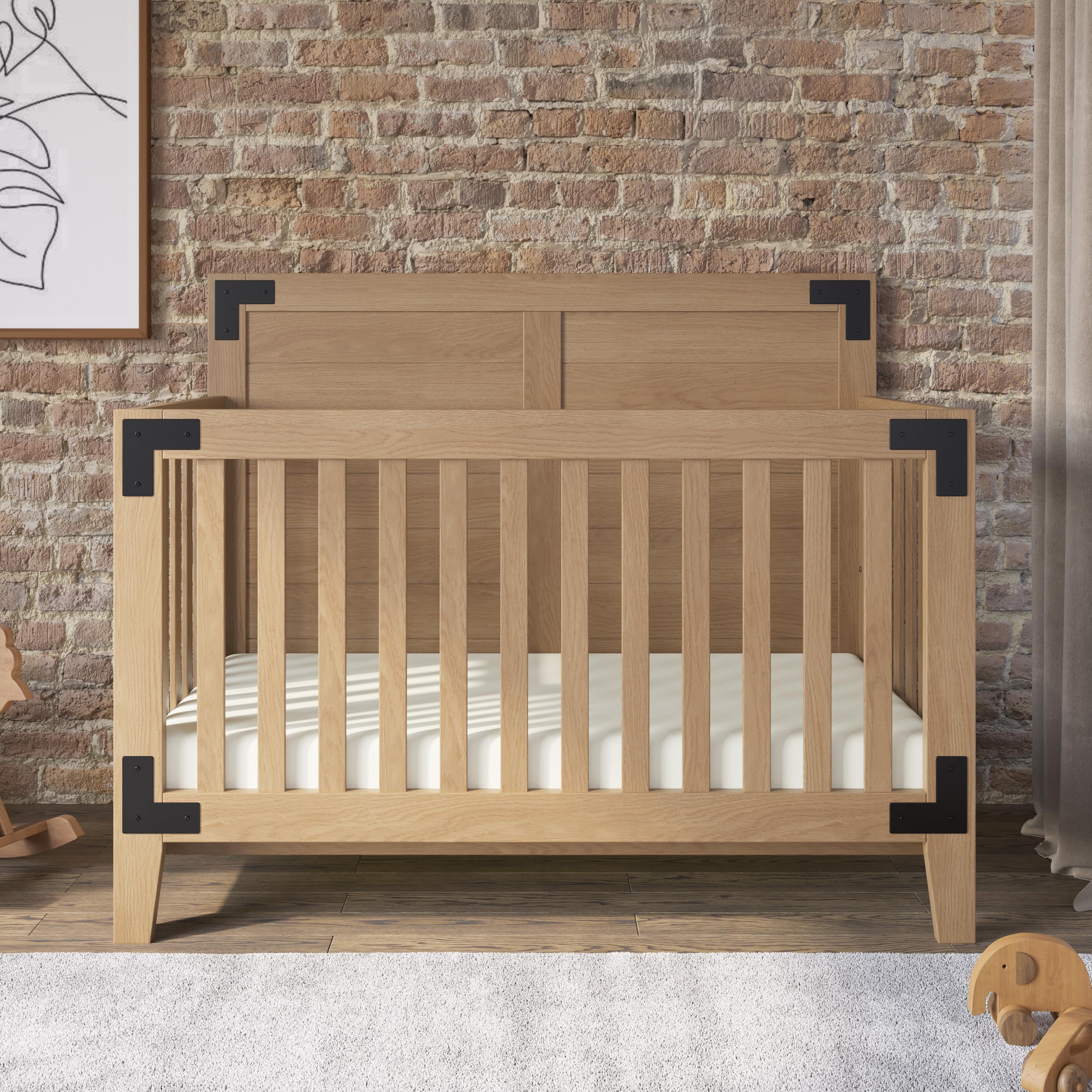 Child Craft Lucas Crib and Dresser Nursery Set, 2-Piece, Includes 4-in-1 Convertible Crib and 3-Drawer Dresser, Grows with Your Baby (Nutmeg)