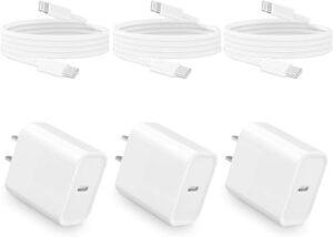 3-pack usb c wall charger block for tablet, compatible with phone