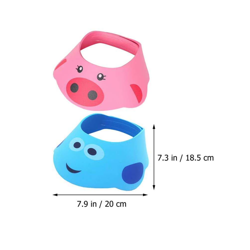 Kisangel Children 2pcs Children's Shampoo Cap Bath Visor Shower Cap Shower Hat for Shower Caps for Kid Shower Cap Shower Cap Things Adjust Plastic Ear Muffs Adjustable Shower Cap