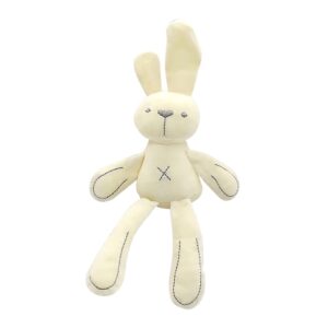 Baby Toy Cartoon Animal Stuffed Hanging Rattle Toys, Soft Plush Early Development Stroller Toys Baby Bed Bell Plush Toy Newborn Birthday Gifts Infant Bed Decoration for Newborn Boys and Girls Rabbit