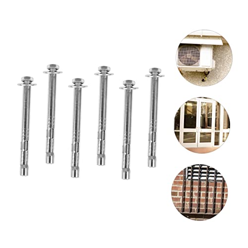 VILLCASE 6 Pcs Bolt Concrete Anchors Brick Anchors Stainless Steel Screws Ground Screw Sleeve Expansion Screw Hex Nut Sleeve Anchor Expansion Sleeve Fixing Anchors Carriage Hex Nuts Bracket