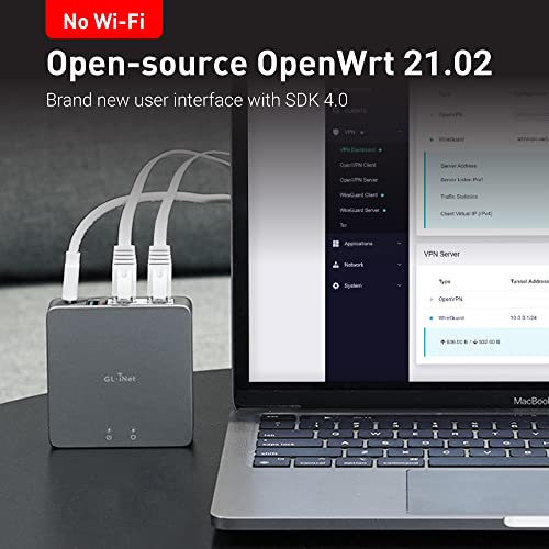 GL.iNet MT2500A (Brume 2) Mini VPN Security Gateway for Home Office and Remote Work-VPN Server&Client for Home and Office, VPN Cascading, Internet Security, 2.5G WAN, *NO Wi-Fi* (Aluminium Alloy Case)