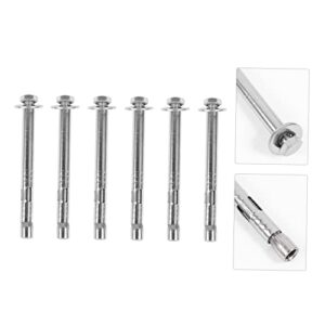 VILLCASE 6 Pcs Bolt Concrete Anchors Brick Anchors Stainless Steel Screws Ground Screw Sleeve Expansion Screw Hex Nut Sleeve Anchor Expansion Sleeve Fixing Anchors Carriage Hex Nuts Bracket