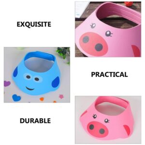 Kisangel Children 2pcs Children's Shampoo Cap Bath Visor Shower Cap Shower Hat for Shower Caps for Kid Shower Cap Shower Cap Things Adjust Plastic Ear Muffs Adjustable Shower Cap