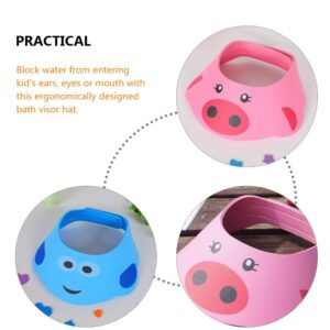 Kisangel Children 2pcs Children's Shampoo Cap Bath Visor Shower Cap Shower Hat for Shower Caps for Kid Shower Cap Shower Cap Things Adjust Plastic Ear Muffs Adjustable Shower Cap