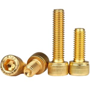 10 Pieces of Titanium-Plated Gold Inner Hexagon Screws, M4x30mm for Fasteners Locking Devices Fixed Mechanical Shafts