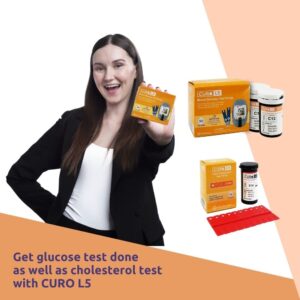 HOME Cholesterol and Glucose Self Test Kit (Device + 10 Total Cholesterol Test Strips + 50 Glucose Test Strips Included)