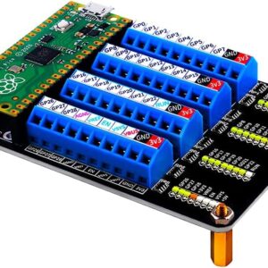 RedTagCanada for Raspberry Pi Pico Expansion Board 5V M2.5 40pin Led Out GPIO Screw Terminal with LED Data Protocol 12C UART Analog Digital