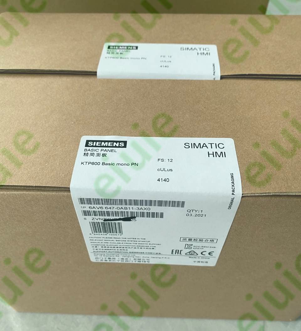 6AV6647-0AB11-3AX0HMI KTP600 Basic Mono PN, Basic Panel, Key/Touch Operation, 6" STN Display 6AV6 647-0AB11-3AX0