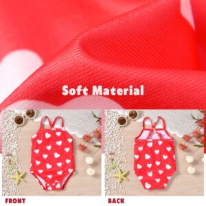 Toddler Baby Girls One Piece Swimsuit Heart Bathing Suit Adjustable Valentines Day Swimwear Beach Wear 18-24 Months Red