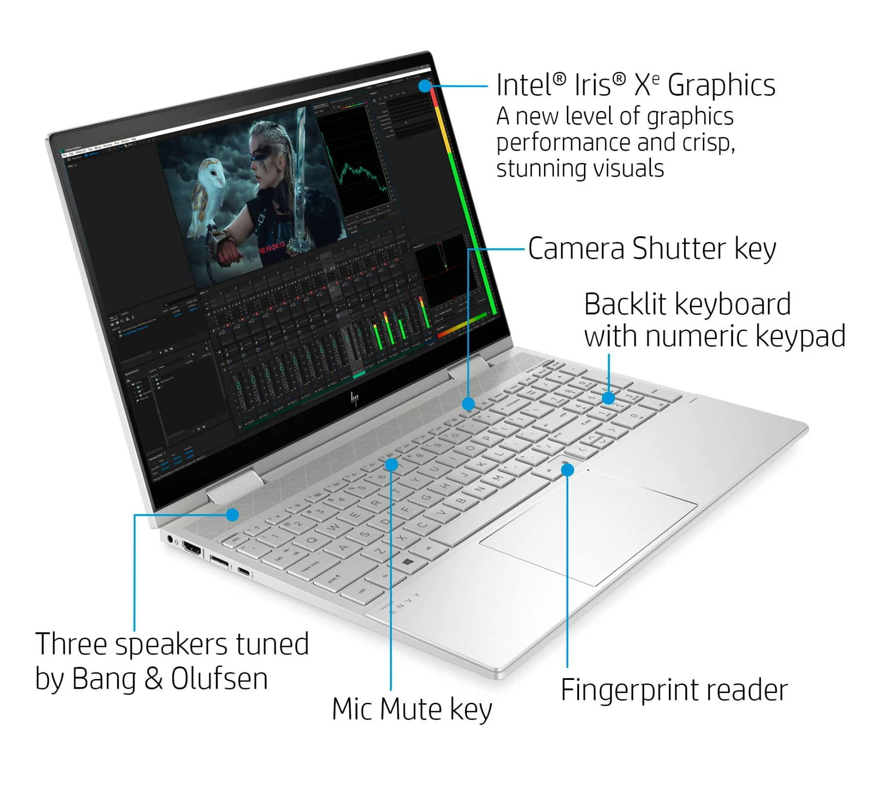 HP Envy 2-in-1 15.6" FHD Touch x360 Laptop - Intel Core i5-1135G7 - Intel Iris Xe Graphics - Windows 10-16GB RAM - 1TB SSD - Fingerprint Reader - w/HDMI Cable