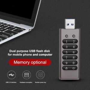 USB Drive Password Protected 256GB 128GB 64GB 32GB 8GB Locking AES - 256-bit Plug and Play USB Flash Drives Drive-free Supports Flash Drive 3.0 Thumb Drive for PC 128GB