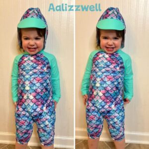 3-6 Months Infant Baby Girls One Piece Long Sleeve Swimsuit Mermaid Bathing Suit Scale Swimwear Beach Wear