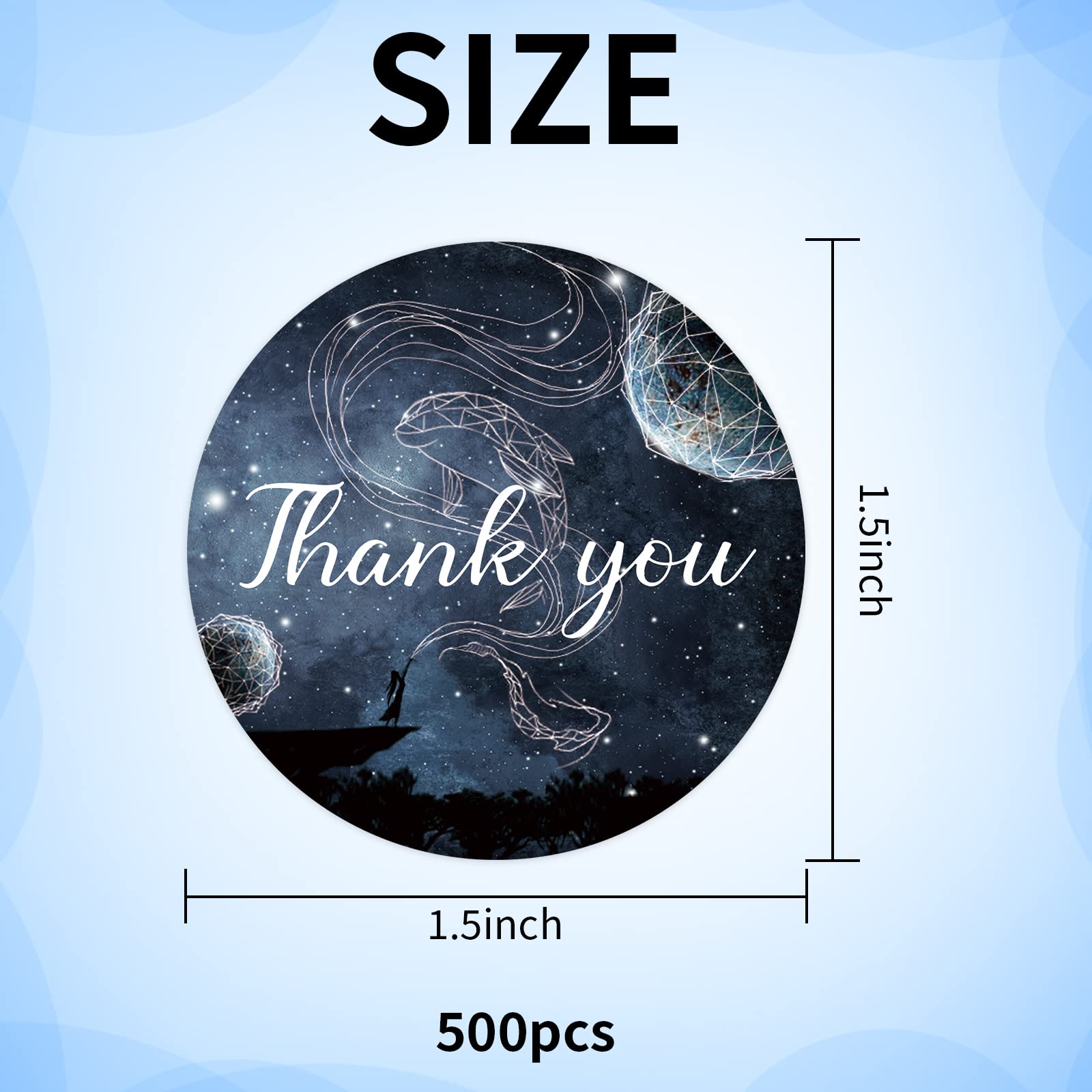 Acetiamin 500 PCS Thank You Stickers for Small Business, 1.5 Inches Round Thank You Labels Roll, 4 Design Thank You Stickers for Greeting Cards, Gift Boxes, Party Favors, Sealed Envelopes